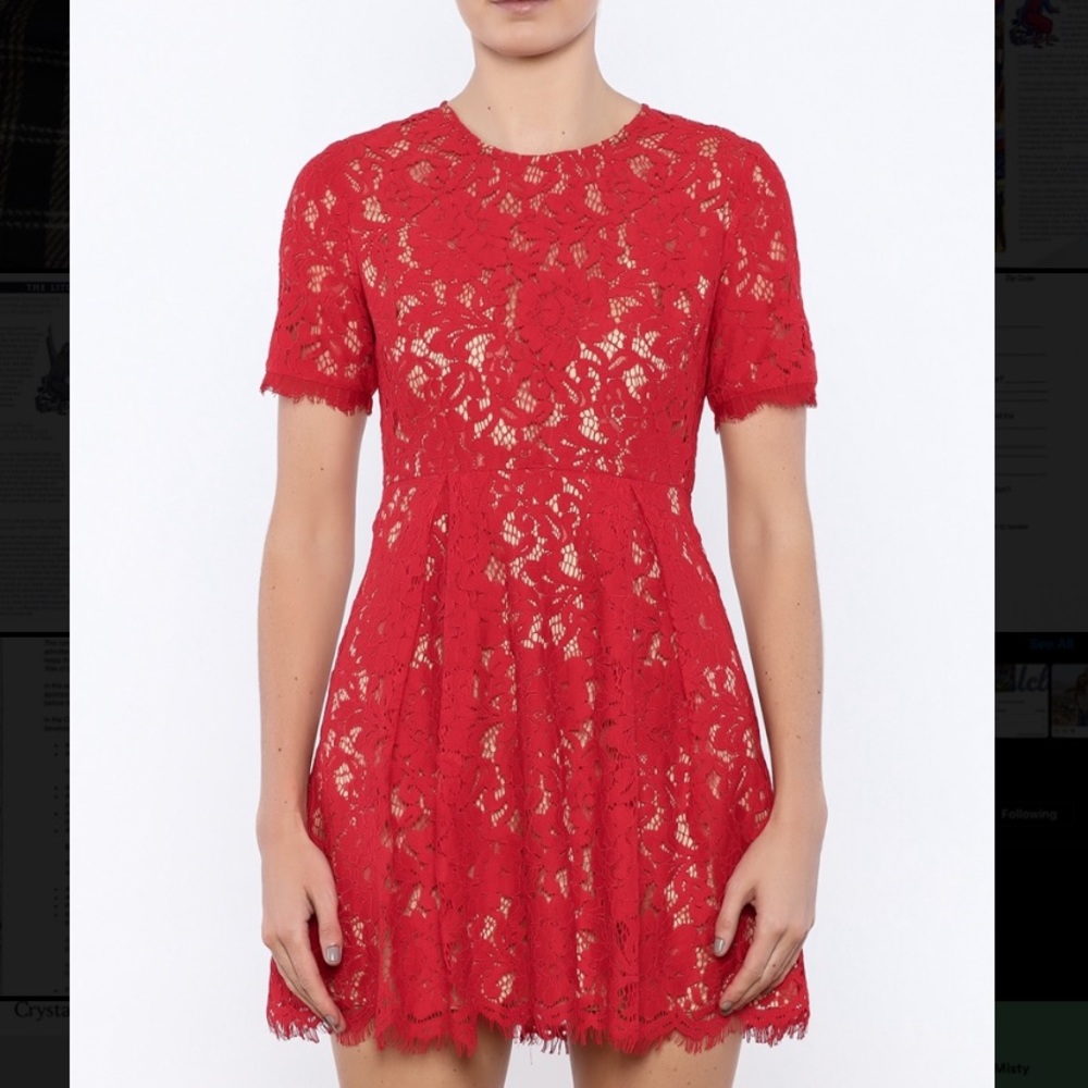 Lush Red Lace Dress - Small S